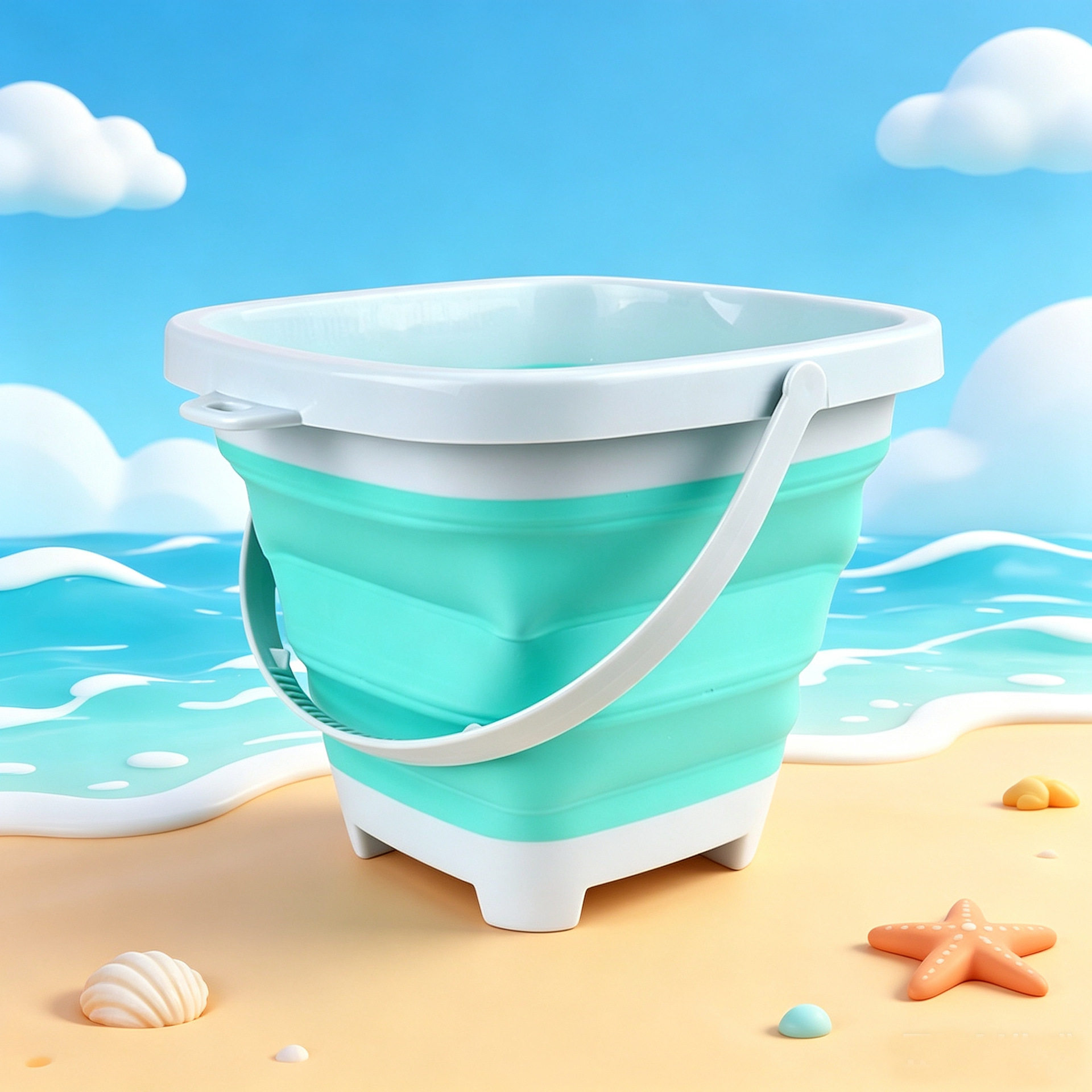Beach folding bucket (grey green)
