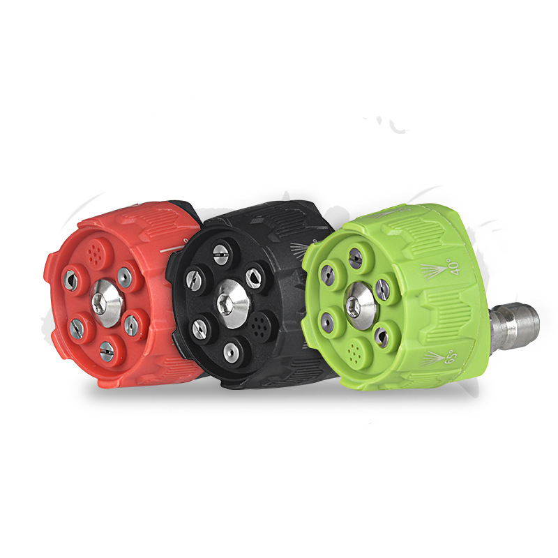 高压清洗机多功能六合一扇形可调节喷嘴洗车高压泵头便携洗车专用