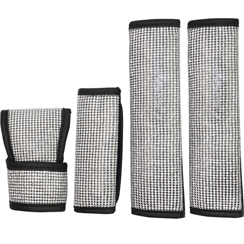 Car interior diamond-embellished emergency brake cover gear shift cover full diamond safety belt shoulder pad car handle pad rearview mirror cover