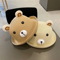 男の子の赤ちゃんの帽子の夏の男女の子供のかわいい麦わら帽子の赤ちゃんの日よけの漁師の涼しい帽子の子供の帽子は夏に旅行します。