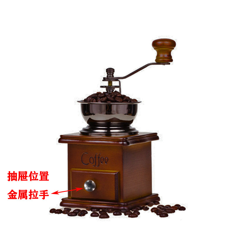 Bean Grinder Coffee Bean Hand Grinder Shredder Household Manual Grinder Retro Log Grinder