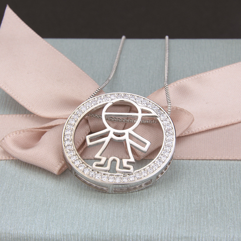 7g Weight Business, Birthday, Festival Occasion Copper Material Unisex Gender Plating Design Simple Style Style White, Gold Color Simple Rhinestone Circle Figure Copper Hollow Necklace Pendant 4