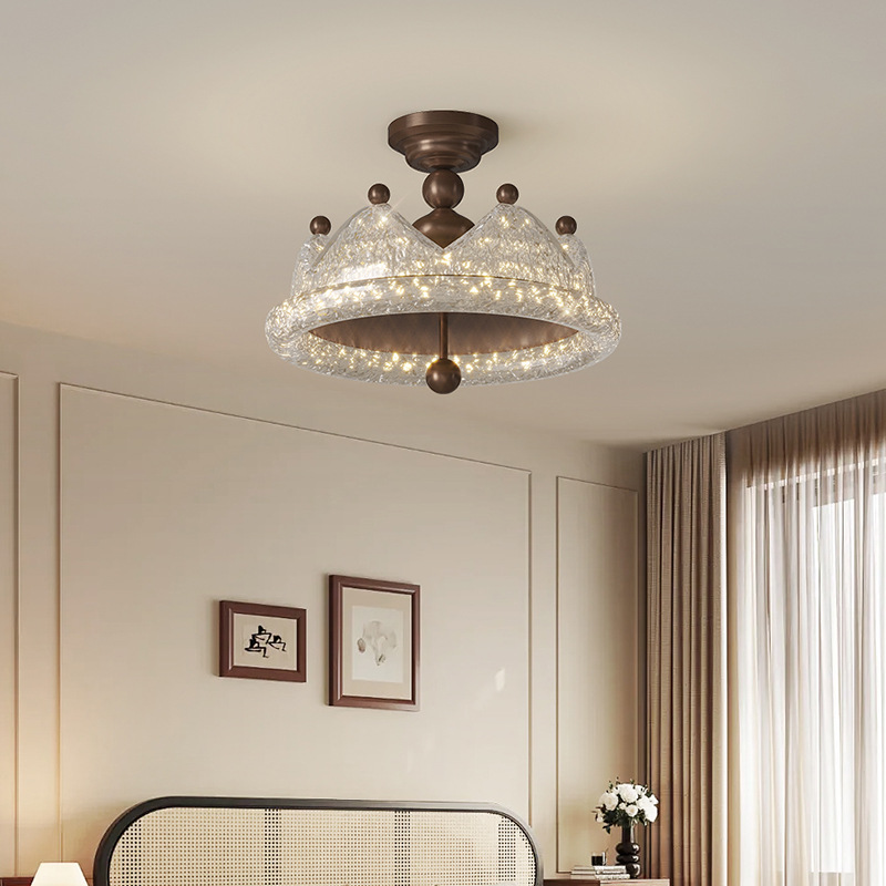 lámpara de dormitorio de oro de corona medieval lámpara de techo francesa retro lámpara de dormitorio principal lámpara de estudio vintage lámpara de princesa lámpara de habitación