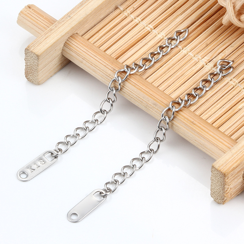 10 PCS/Package Stainless Steel Solid Color Extension Chain display picture 2