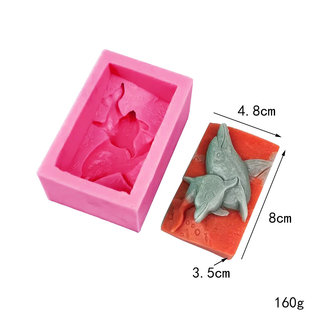 海豚香薰手工皂模 翻糖食品級模具海洋動物diy手工蛋糕慕斯模