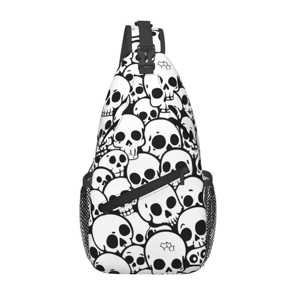 Bolso de pecho con estampado de dibujos animados transfronterizos Bolso de mensajero para hombre Bolso de pecho casual ligero de gran capacidad Bolso de lona simple para mujer de alto valor