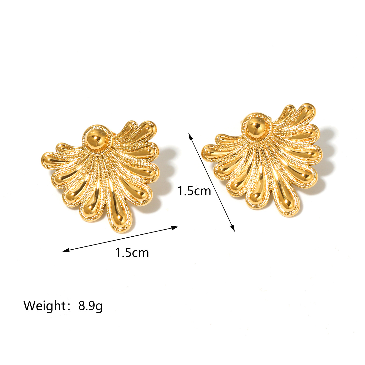 12g Weight Titanium Steel Ear Needle Material Ear Studs Classification 1 Pair Quantity 1 Pair Retro Irregular Heart Shape Plating Titanium Steel Ear Studs