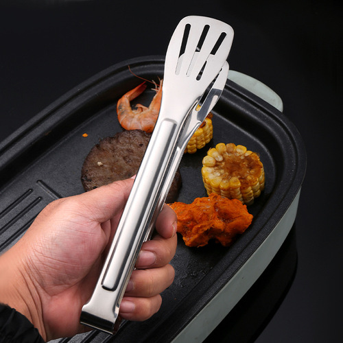 304 stainless steel food tongs with thickened barbecue tongs steak bread roast meat tongs outdoor buffet food tongs