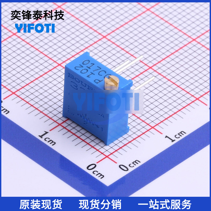 美国BOURNS伯恩斯 3296P-1-102LF 插件 ±10% 1K 高精密电位器