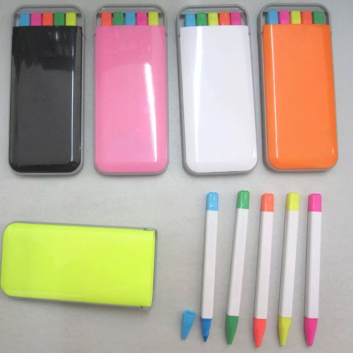 荧光笔5支装批发彩色记号笔高颜值圆珠笔学生勾线笔印刷LOGO