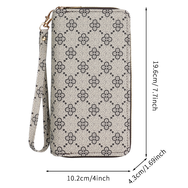 Women's Long Wallet Fashionable Gradient Color Double Zipper Clutch Unique Style Multi Card Slots_voghion.com