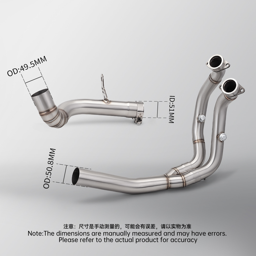 Suitable for Moto Wuji Ds900X Modified Exhaust Pipe Stainless Steel Front and Middle Section Special Vehicle Special Non-Destructive Installation