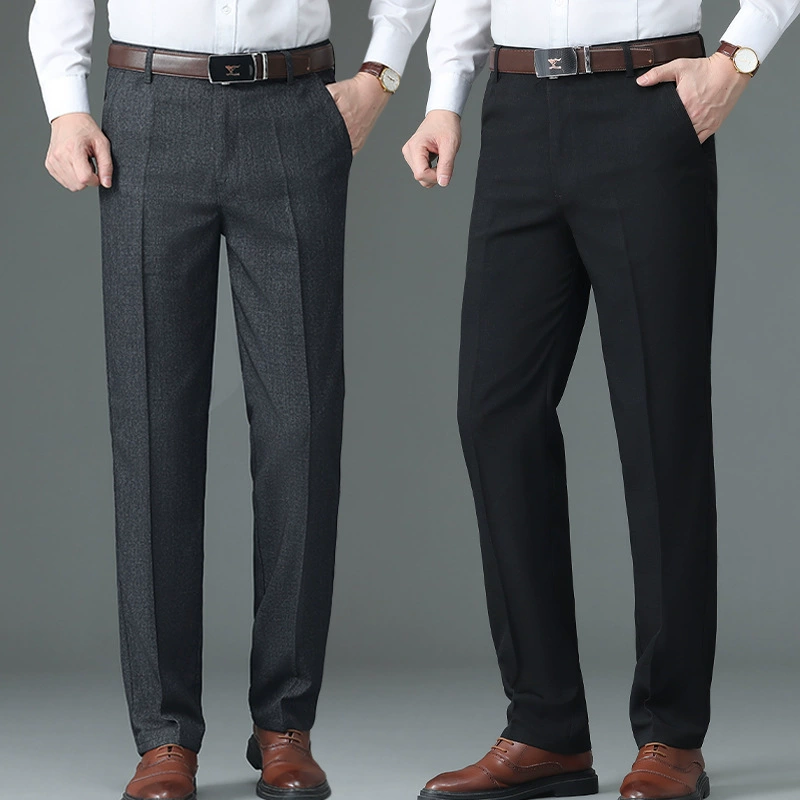 Весенне-осенние брюки для пап, мужские прямые свободные повседневные брюки для мужчин среднего возраста, высокая талия, от 40 до 50 лет, для мужчин среднего и пожилого возраста