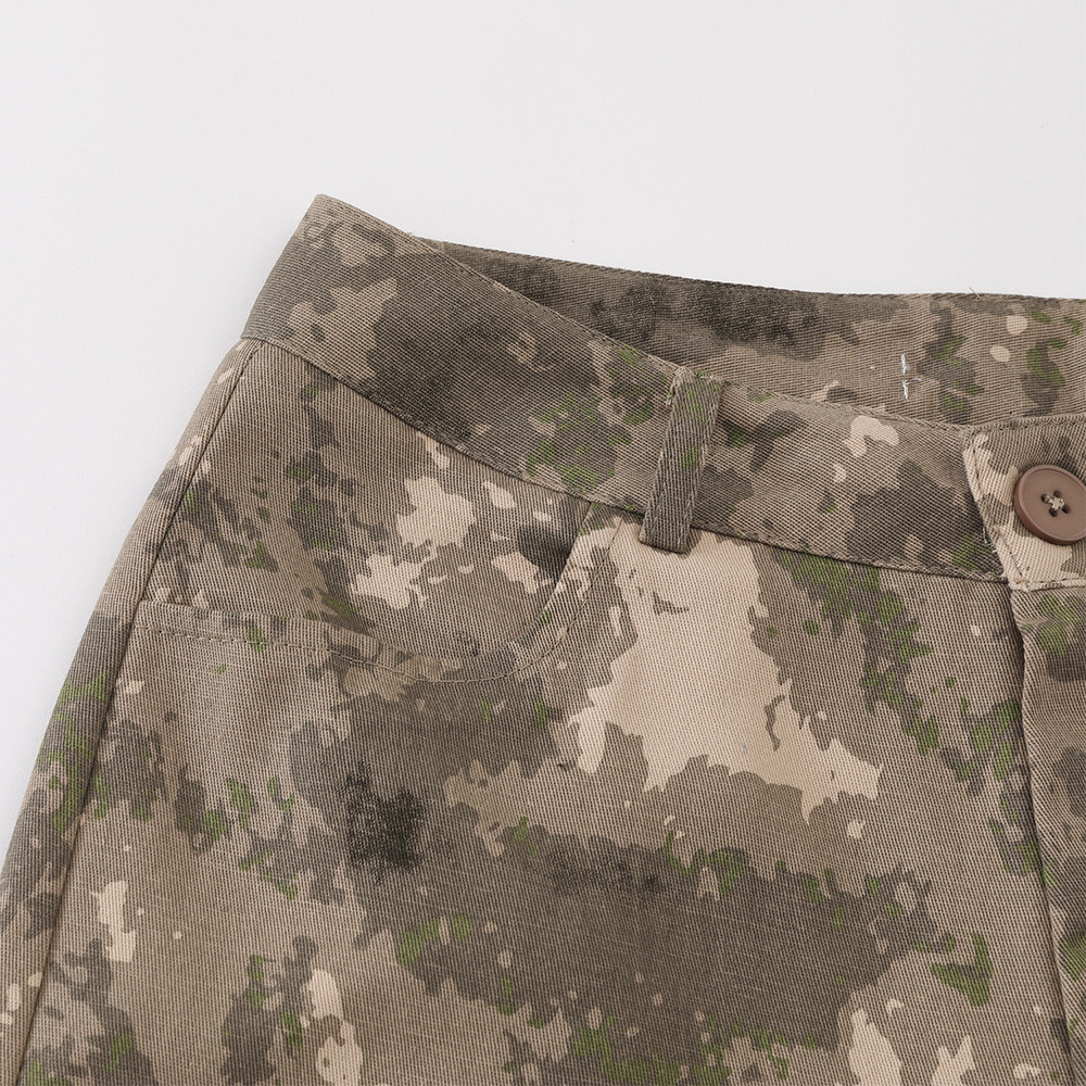 Amerikanische Camouflage-Cargohose für Herren, lockere Streetwear im Bergstil, Outdoor-Faltenhose, Fallschirmspringer-Freizeithose, gerade geschnitten_voghion.com