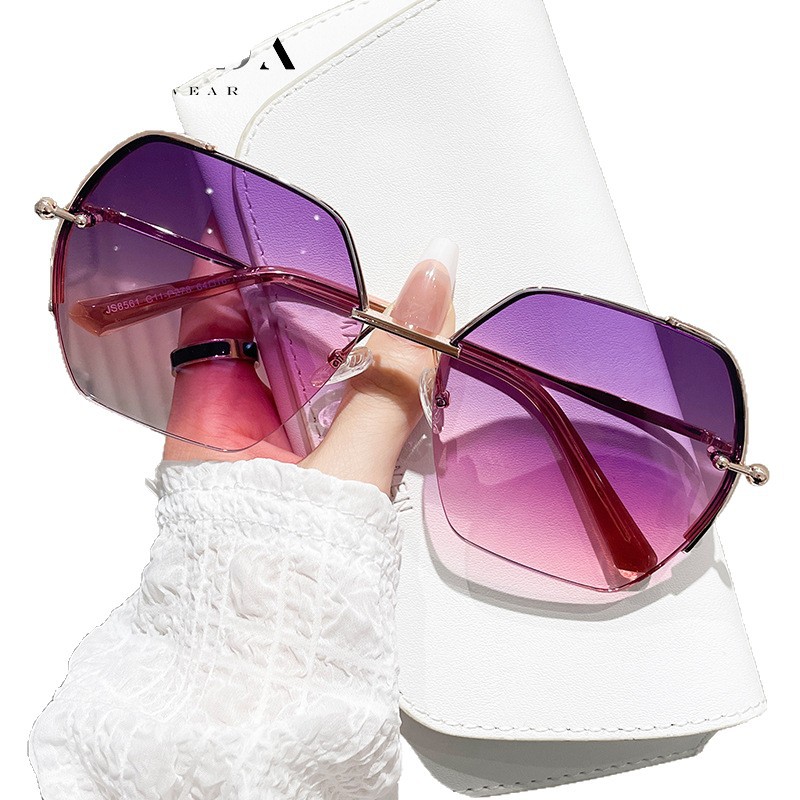 Nuevo metal nylon gafas de sol JS8561 moda todo partido cara-mirando pequeñas gafas de sol viajes calle tiro gafas de sol de protección solar