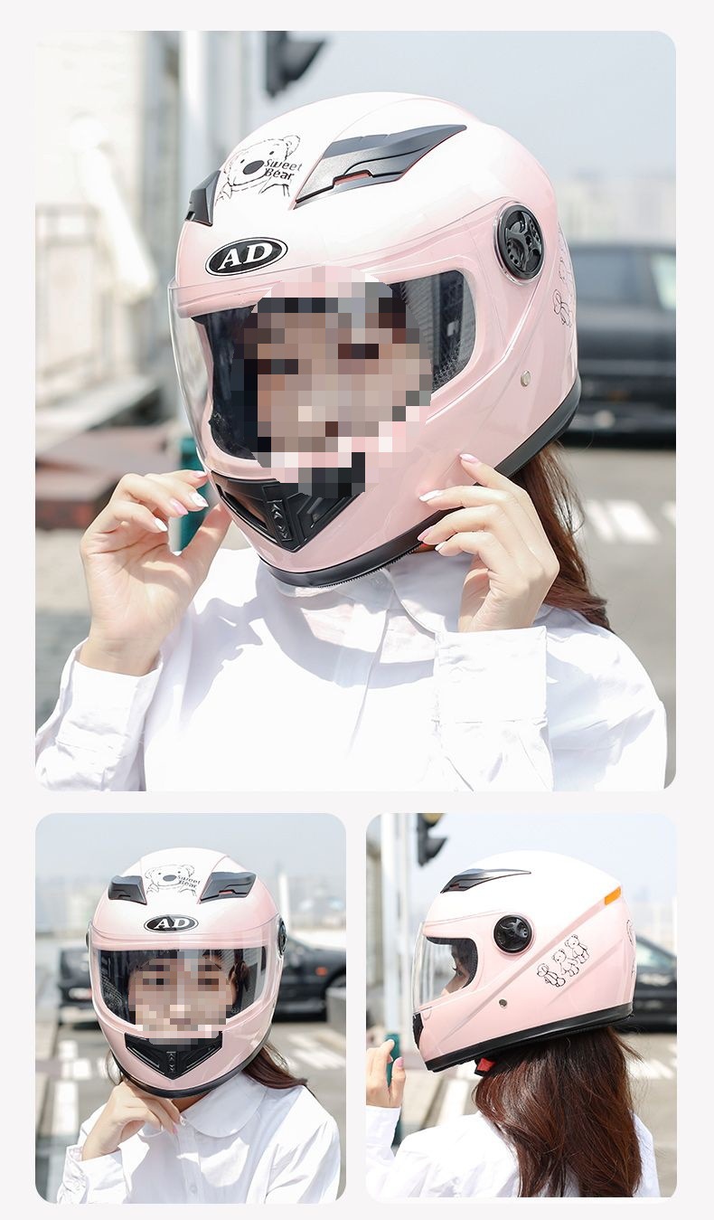 2025 New 3C Certified Electric Motorcycle Helmet Women's Winter Full Helmet
