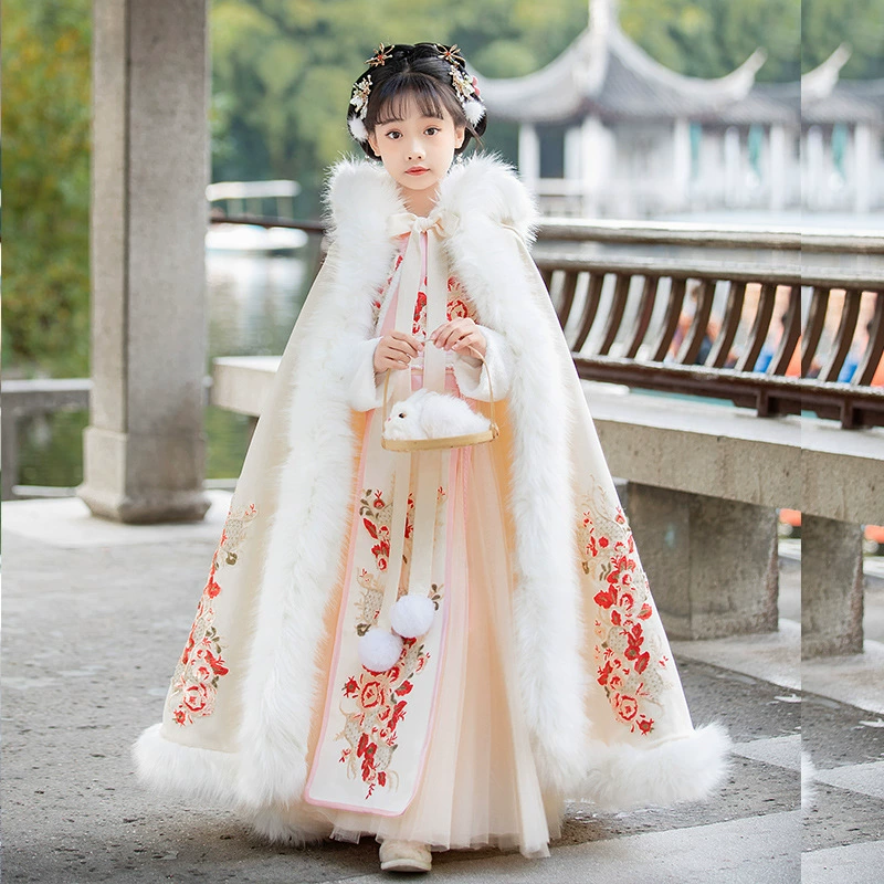 Демисезонный Hanfu, детская юбка для девочек, китайский стиль