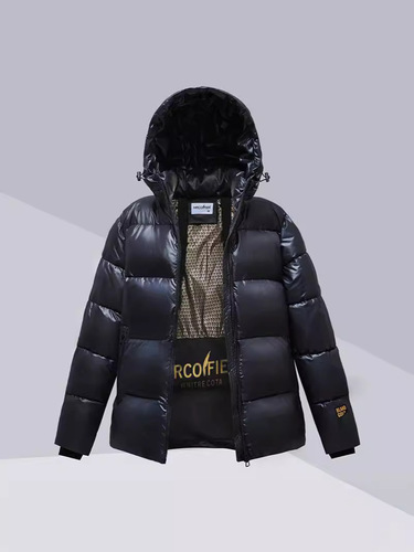 High-end Black Gold Cotton Women's Short 2025 Winter Style Korean Version Hooded Winter Thick Couple's Coat Cold-Resistant Cotton Jacket Trend