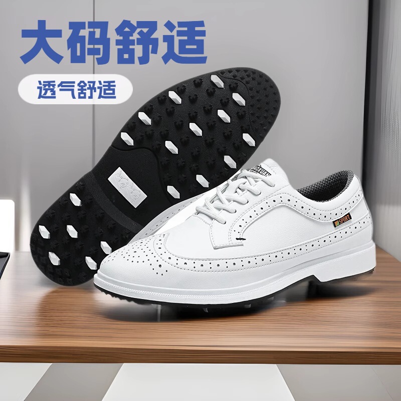 Factory Direct Supply Cross-Border Men's Golf Shoes Large Size British Style Casual Sports Shoes Lightweight Wear-Resistant Men's Shoes Factory Direct Supply Cross-Border Men's Golf Shoes Large Size British Style Casual Sports Shoes Lightweight Wear-Resistant Men's Shoes
