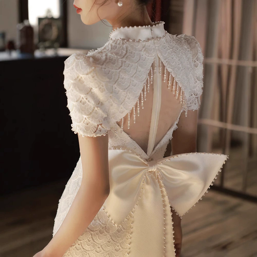 Платье для тостов Cheongsam, платье для помолвки невесты, можно носить повседневно, легкое роскошное нишевое платье для встречи выпускников, банкет для регистрации