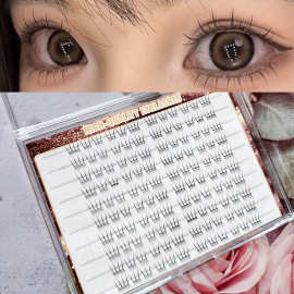 跨境假睫毛轻薄款小韩系淡颜温柔挂妈生自然氛围感睫毛外贸大容量