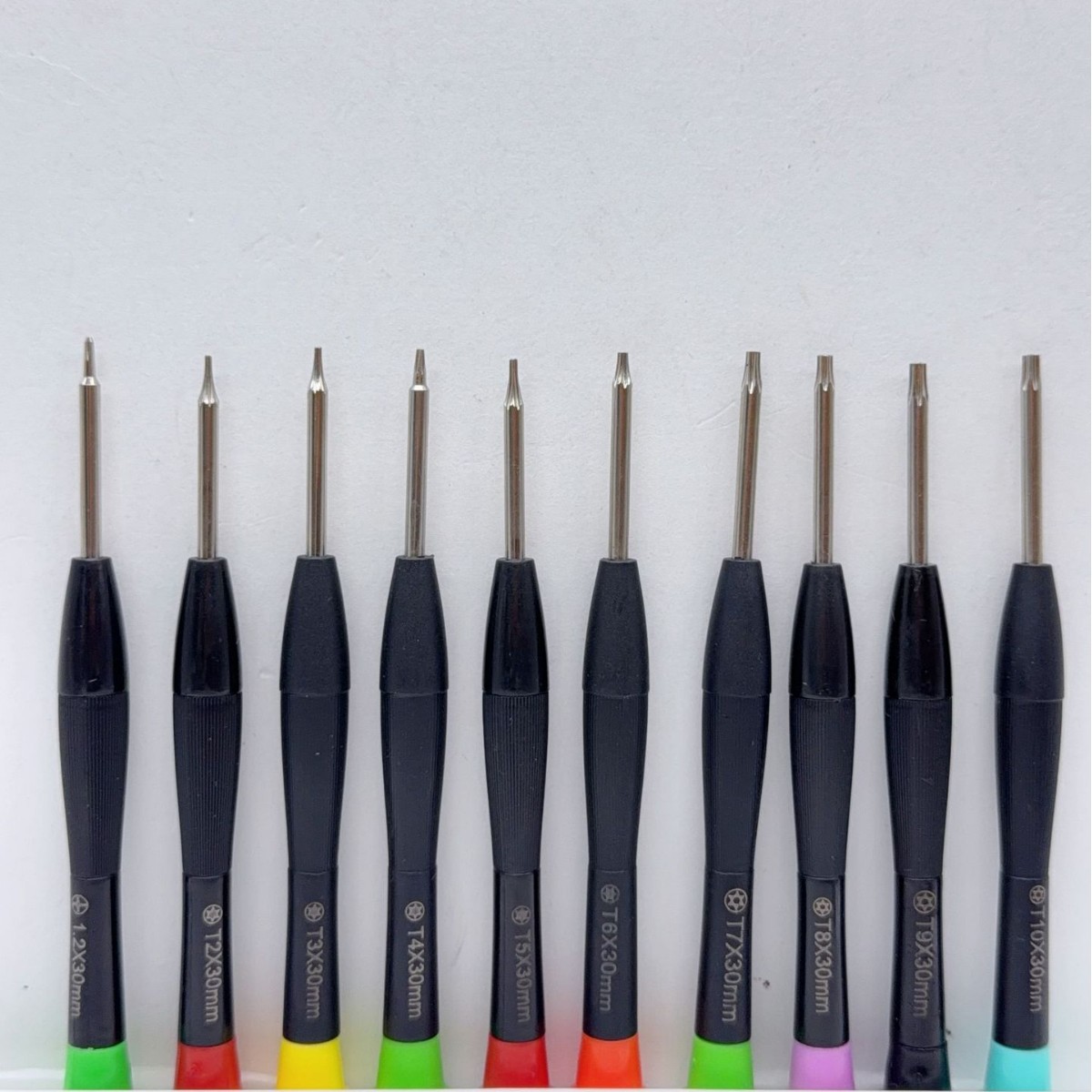 Multifunctional precision screwdriver set for mobile phones and watches, including T-shaped, Torx, and internal hex screwdrivers