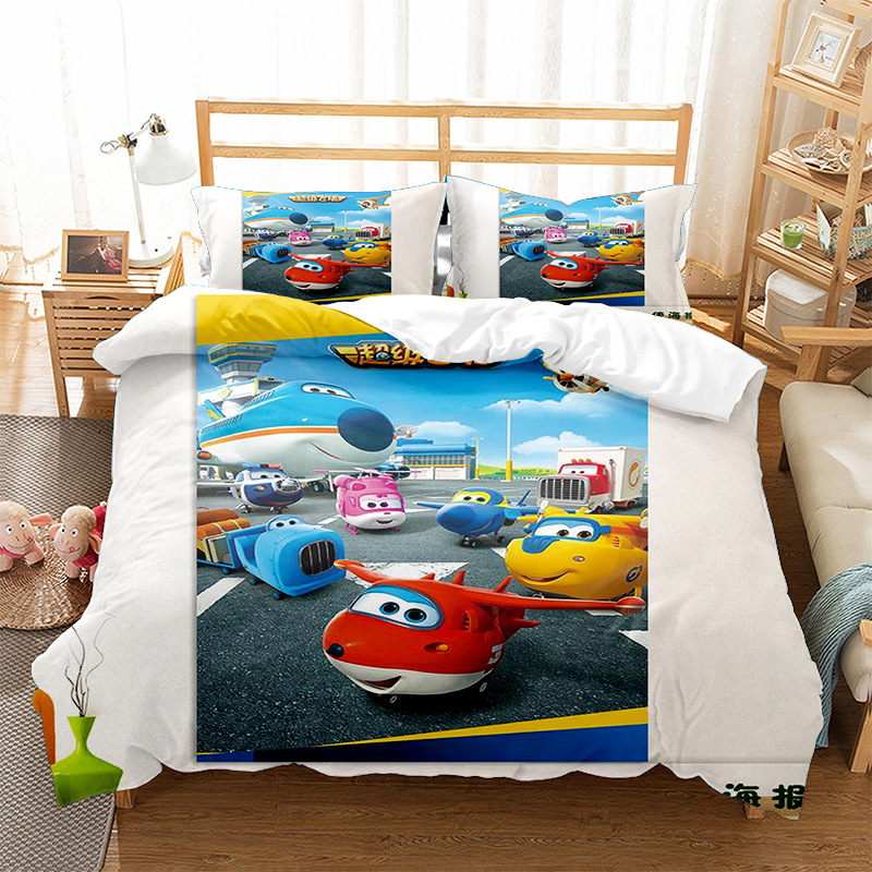 Anime Three-piece Bedding Set With Magical Flying Man Print_voghion.com