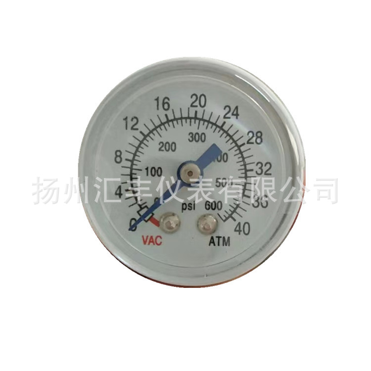扬州汇丰仪表厂家供应40mm白色塑料40ATM夜光医用球囊压力表