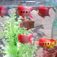 水族箱魚缸造景漂浮仿真熱帶模型假魚塑料魚會游動的小魚羅漢魚
