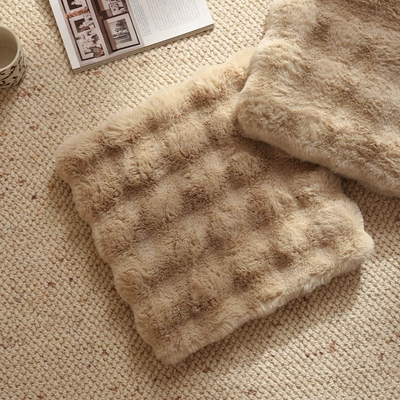 Wool pad for Chairs, Autumn and - 4040cm-bubble-rabbit-fur-light-coffee