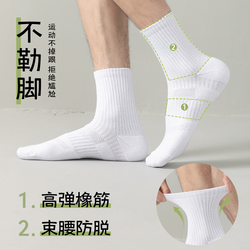 Calcetines de algodón para hombres, calcetines de baloncesto, anti-odor, toalla gruesa, calcetines sin hueso al por mayor