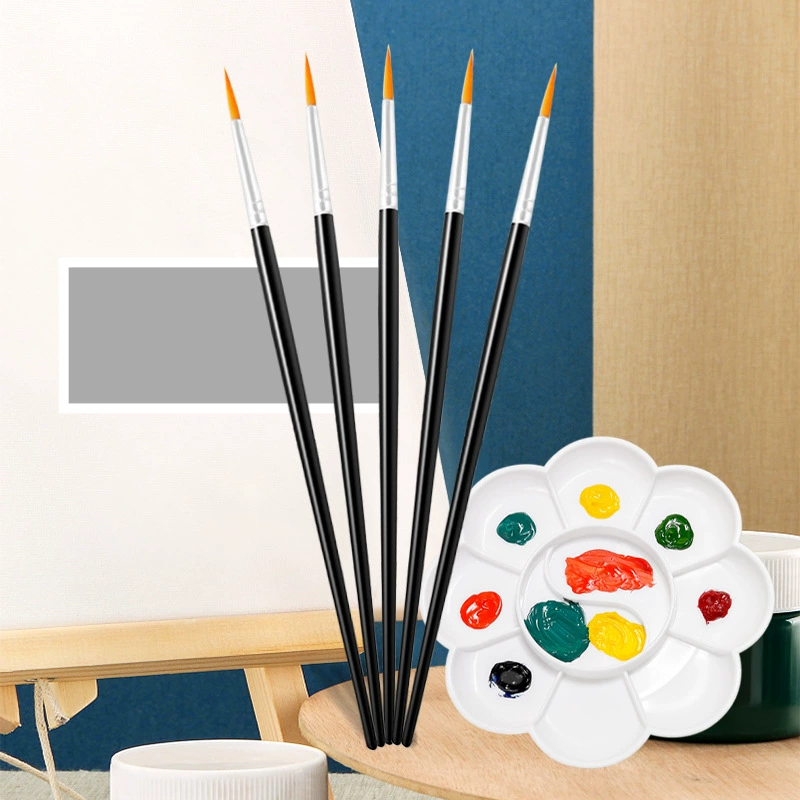 Черный стержень пластиковый нейлоновый шерстяной крючок ручка Цифровая масляная кисть художественная кисть для рисования детская кисть для рисования своими руками оптом