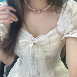 夏日新品在逃公主裙超好看流行款法式连衣裙款女短裙收腰蓬蓬裙子