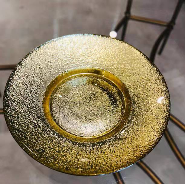 Tazón para té de vidrio de gran capacidad Sancai, borde dorado hecho a mano, resistente al calor, no quema las manos, producto de alta gama