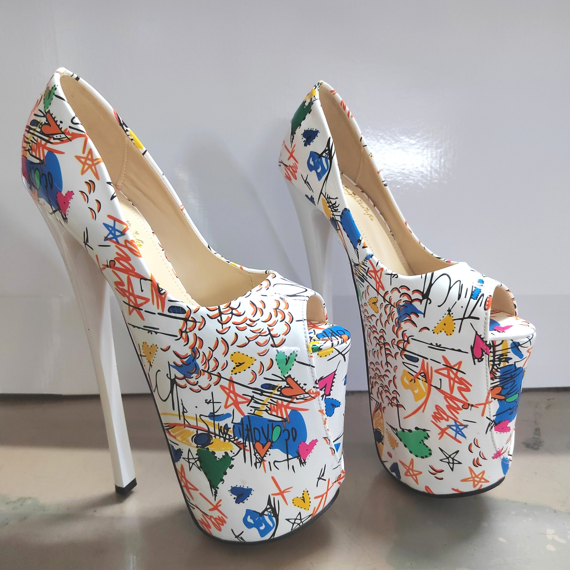 Giày sandal cao gót nữ mũi hở gót siêu cao 22 cm phong cách sexy — màu sắc