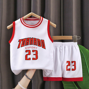 Summer children's basketball clothes suit boys' sports quick-drying clothes children's sleeveless shorts two-piece girls' vest