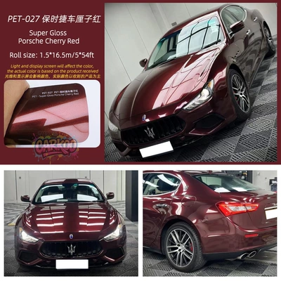 Auto Color Change Film Silver Car Color Changing Car Clothing - porsche-cherry-red-151m-only-suitable-for-one-side-of-the-front-door