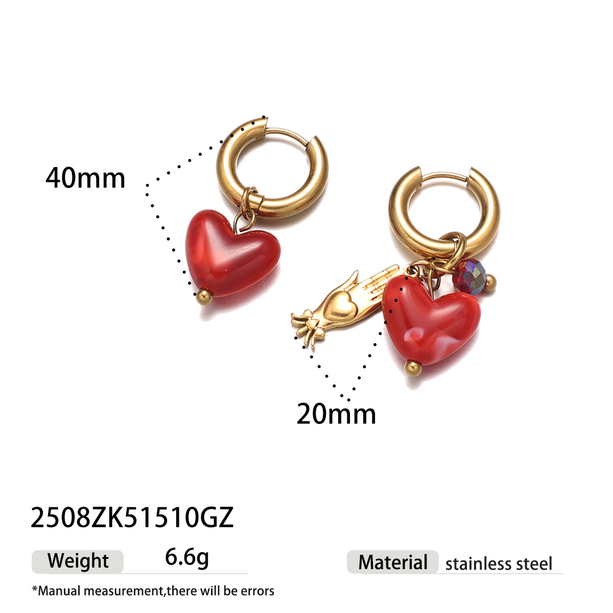 Taina acero inoxidable acrílico rojo amor cuentas de titanio collar de acero de San Valentín ventas calientes transfronterizas image 11