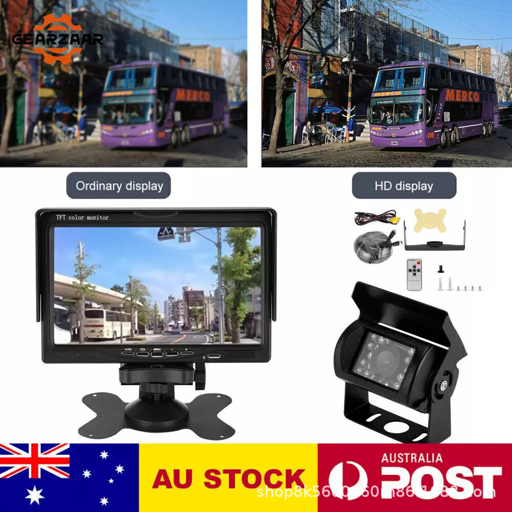 7-inch HD car monitor harvester two-way monitoring truck two-way video input reversing image