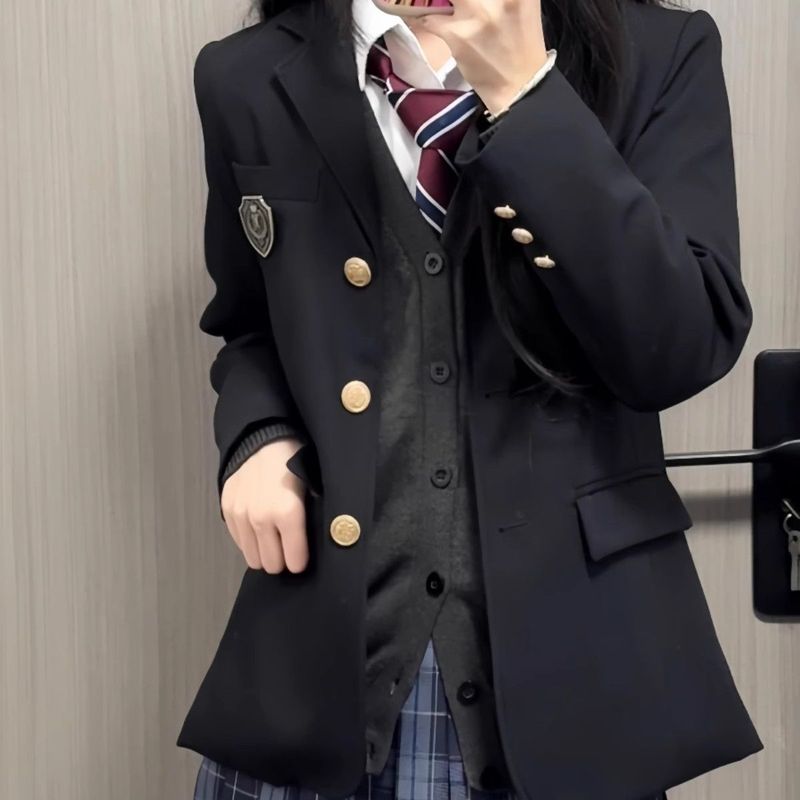 Jkスーツの女性2025新型春秋レジャー学校の制服セット成都の小柄な超火スーツ|undefined
