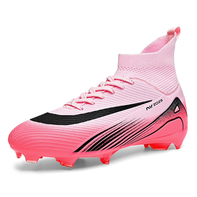 2025 nuevos zapatos de fútbol transfronterizos largos clavos altos zapatos de entrenamiento deportivo transpirables para hombres y mujeres fabricantes de comercio exterior