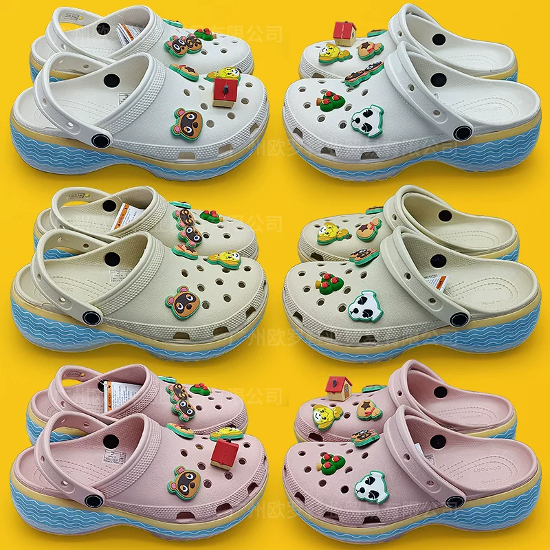 Кроссовки-карашки для животных лесного облака Croc женские новые баотоу сандалии толстой подошвы увеличенные пляжные кроссовки декоративные шнурованные