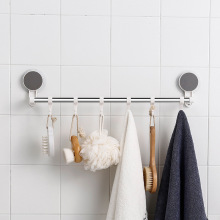 免打孔不锈钢杆毛巾架带吸盘带挂钩浴室厨房间置物架