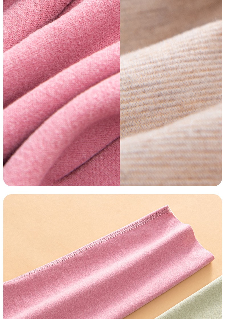 A seamless German fleece thermal underwear one-piece self-heating set for women, with a base layer of long sleeves and thick fleece pic 20