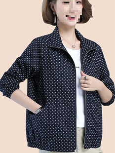Middle-aged and elderly women's western style small coat spring and autumn new plus size jacket top mother cotton casual short coat