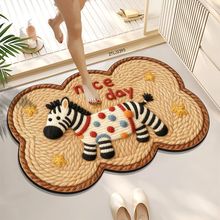 仿毛线编织亚麻地垫浴室吸水垫异形卡通卫生间脚垫厕所门口防滑垫
