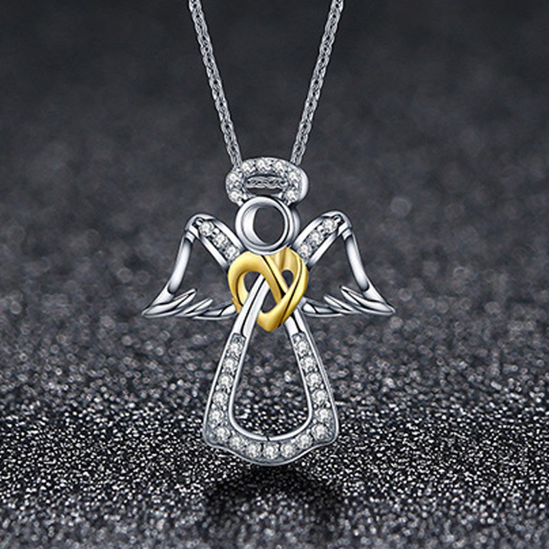 Beliebte Amor Liebe Halskette, Weibliche Heißer Verkauf Legierung Engel Flügel Anhänger Schmuck_voghion.com