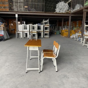 120*40 Double Student Desks and Chairs School Desks Solid Wood Multi-Layer Board Classic School Desks and Chairs Factory Direct Sales