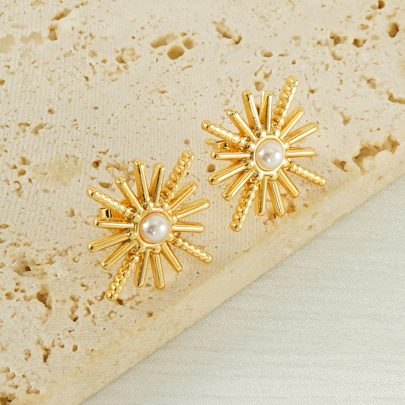 Pendientes de acero inoxidable perla de moda francesa Pendientes de moda de personalidad de temperamento de nicho simple y versátil de alta gama