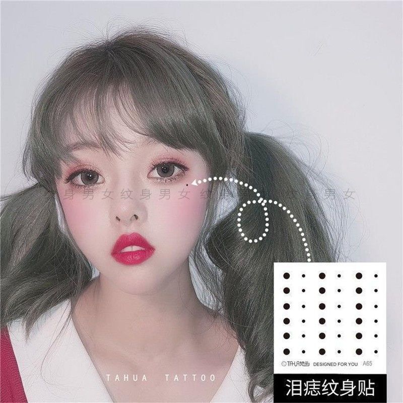 Tear Mole Mole Mole Tattoo Sticker Waterproof and Sweat-proof Long-lasting Black Face Canthus False Mole Cyber Celebrity Hyun-a Hyun-a Same Style Instagram